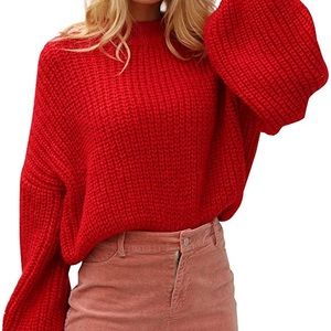 Red cropped Sweater